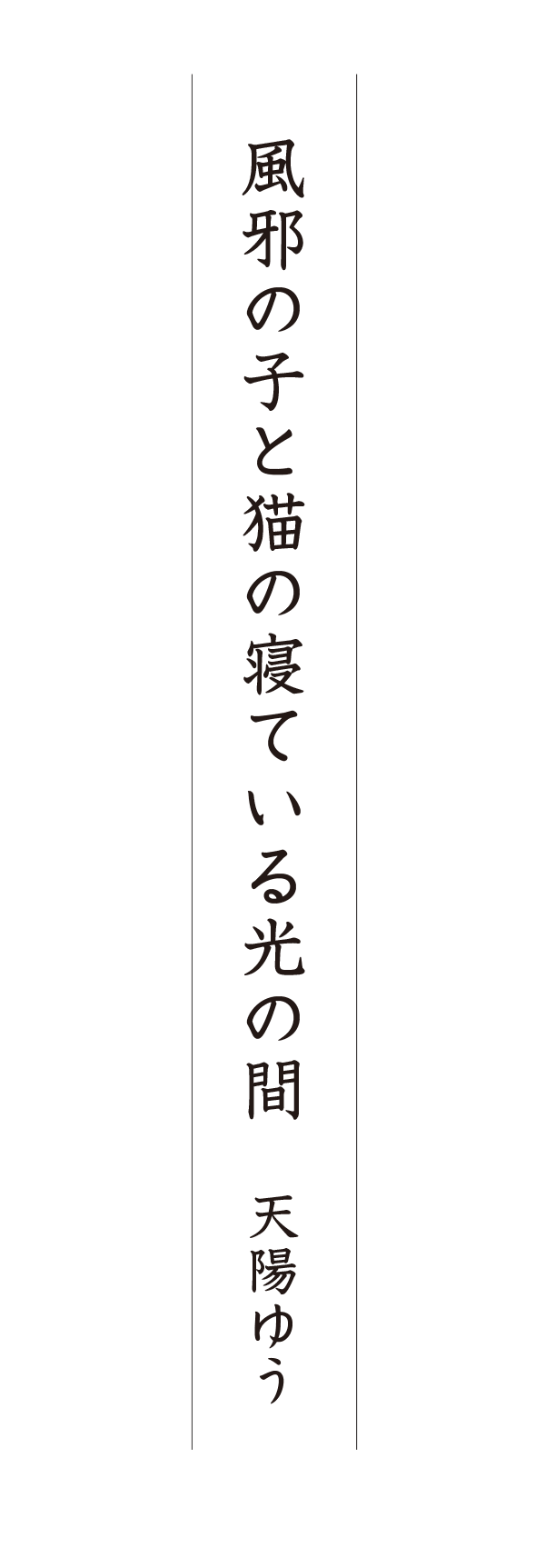 風邪の子と猫の寝ている光の間 天陽ゆう