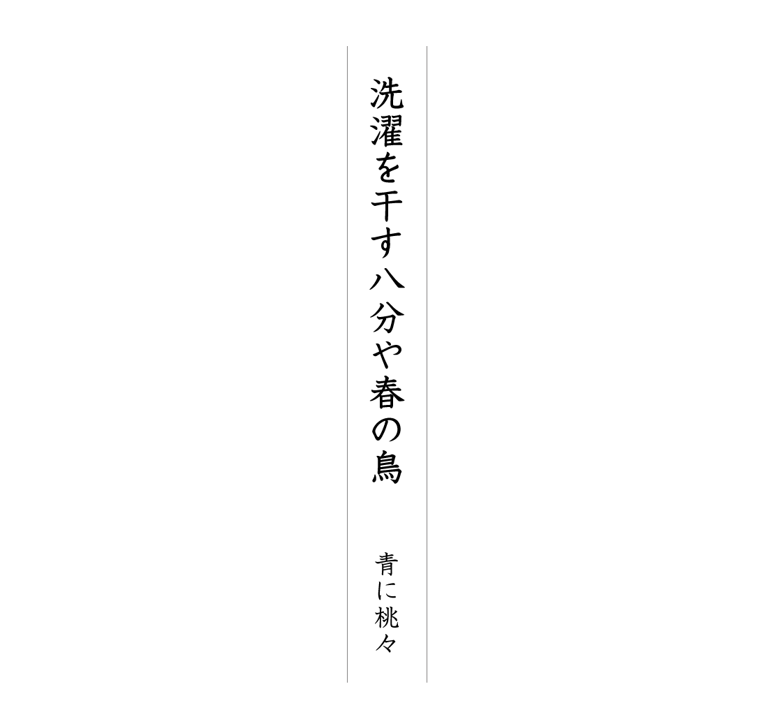 洗濯を干す八分や春の鳥 青に桃々