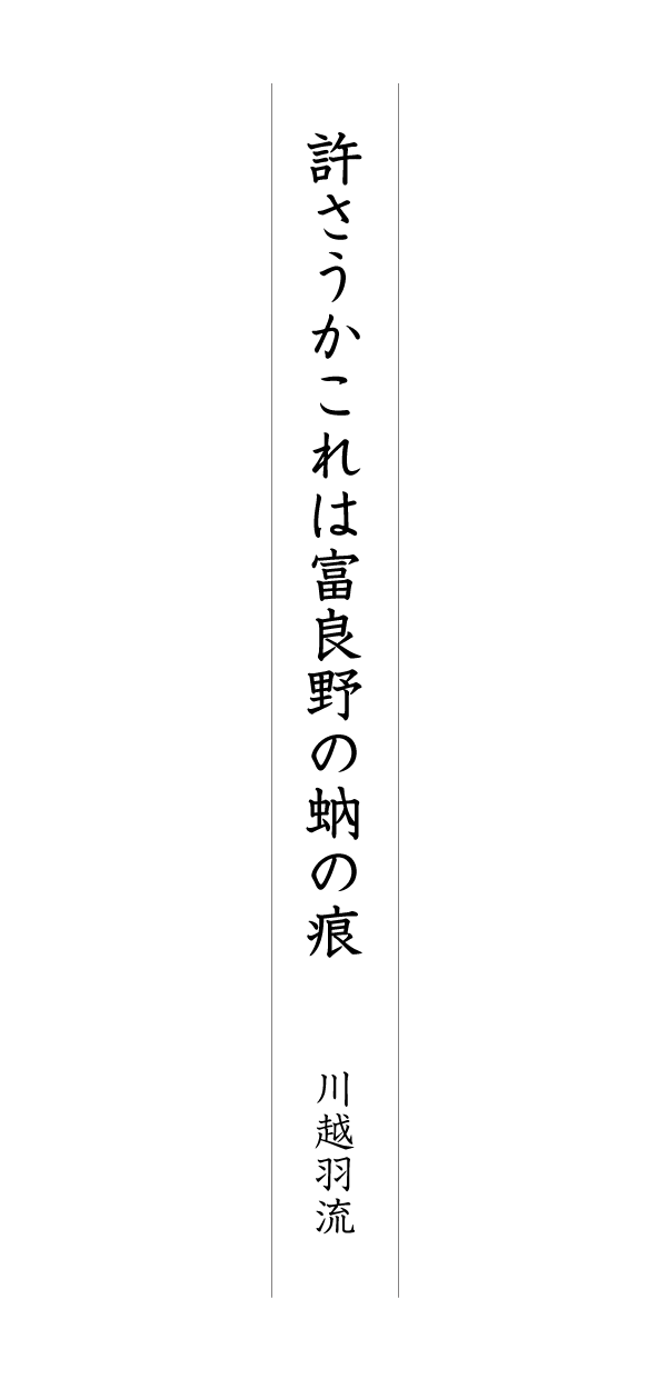 許さうかこれは富良野の蚋の痕 川越羽流