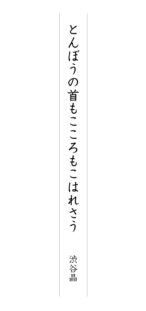 とんぼうの首もこころもこはれさう 渋谷晶